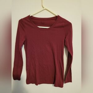 Women's Long Sleeve Top - Burgundy